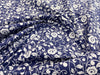 Floral Fabric ~ Navy Blue & White Regal Flowers ~ Polycotton Prints