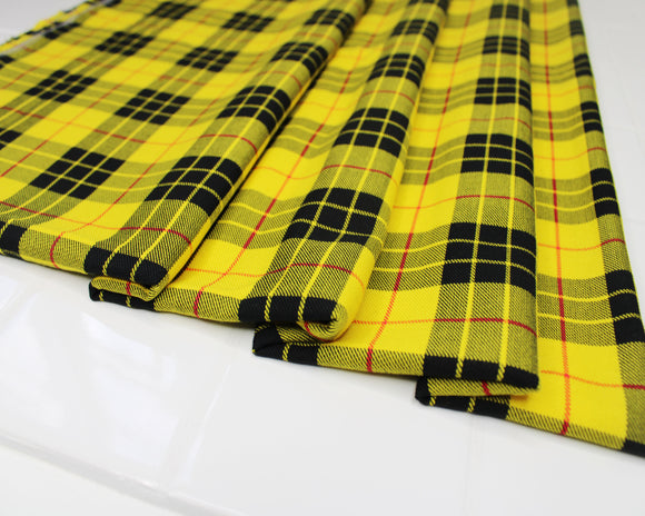 Yellow & Black Tartan Check Polyviscose Fabric