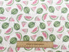 Cotton Poplin Fabric - Painted Watermelons on White