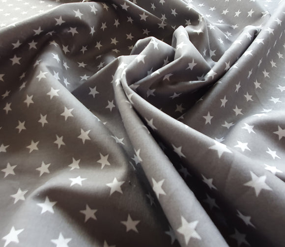 Craft Cotton Fabrics - White Stars on Grey