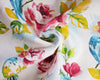 100% Cotton Canvas Fabric - Pink Roses & Birds Print