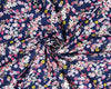 Cotton Poplin Fabric - Vibrant Flowers on Navy Blue