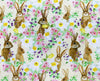 Easter Fabric - Spring Bunnies & Flowers Print