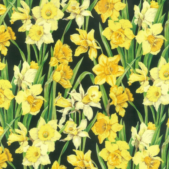 100% Cotton - Daffodils Spring Flowers - Nutex Fabric