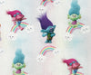 Childrens Fabric ~ Trolls & Rainbows on White Background ~100% Craft Cotton