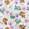 Childrens Fabric ~ Paw Patrol Girls Badges on White Background ~100% Craft Cotton
