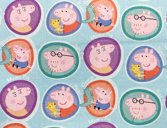Peppa Pig - Peppa's Family Print - Children's Cotton Fabric