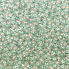 100% Cotton -  Pink Ditsy Daisy on Green - Floral Craft Fabric Material