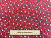 100% Cotton -  Burgundy Red Ditsy Daisy Print - Floral Craft Fabric Material