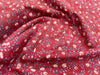 100% Cotton -  Burgundy Red Ditsy Daisy Print - Floral Craft Fabric Material