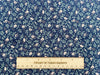 100% Cotton -  Navy Blue Ditsy Daisy Print - Floral Craft Fabric Material