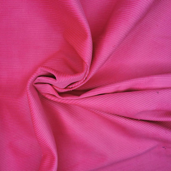 100% Cotton -  Cotton 8 Wale Corduroy -  Fabric Material - Cerise Pink