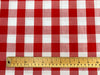Red & White Gingham 1" Check Polycotton Fabric