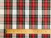 Cotton Fabric ~ Red & White Tartan Check ~ 100% Cotton Craft Fabric Material