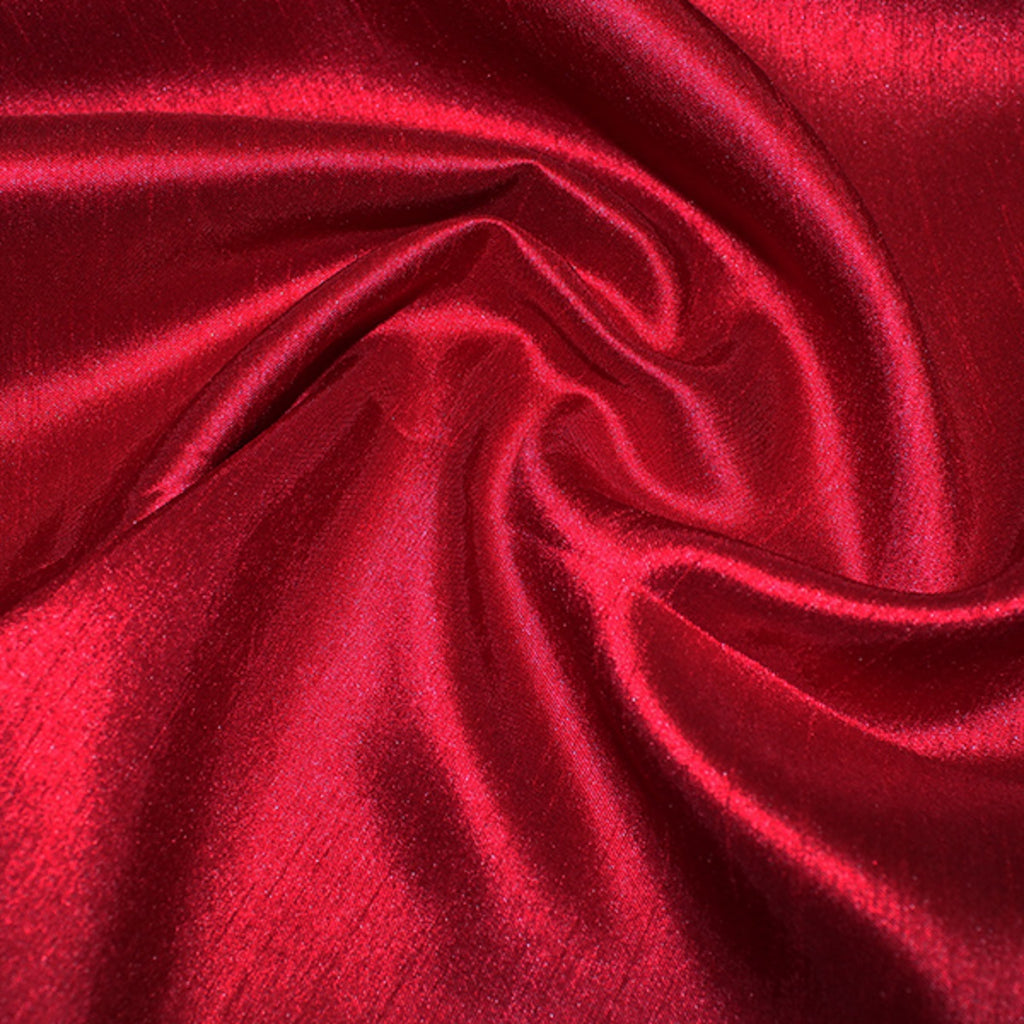 Bridal Fabric - Burgundy Red Shantung Satin Fabric by The Metre 100% Polyester 147cm - 58" Wide