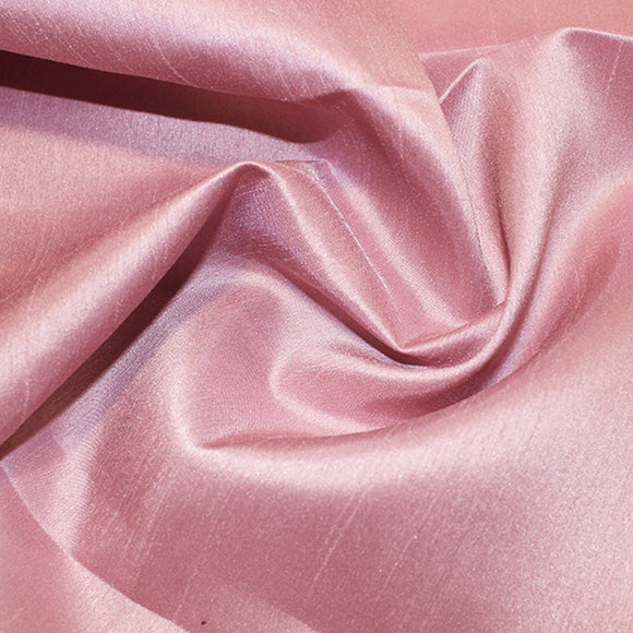 Bridal Fabric - Rose Pink Shantung Satin Fabric by The Metre 100% Polyester 147cm - 58