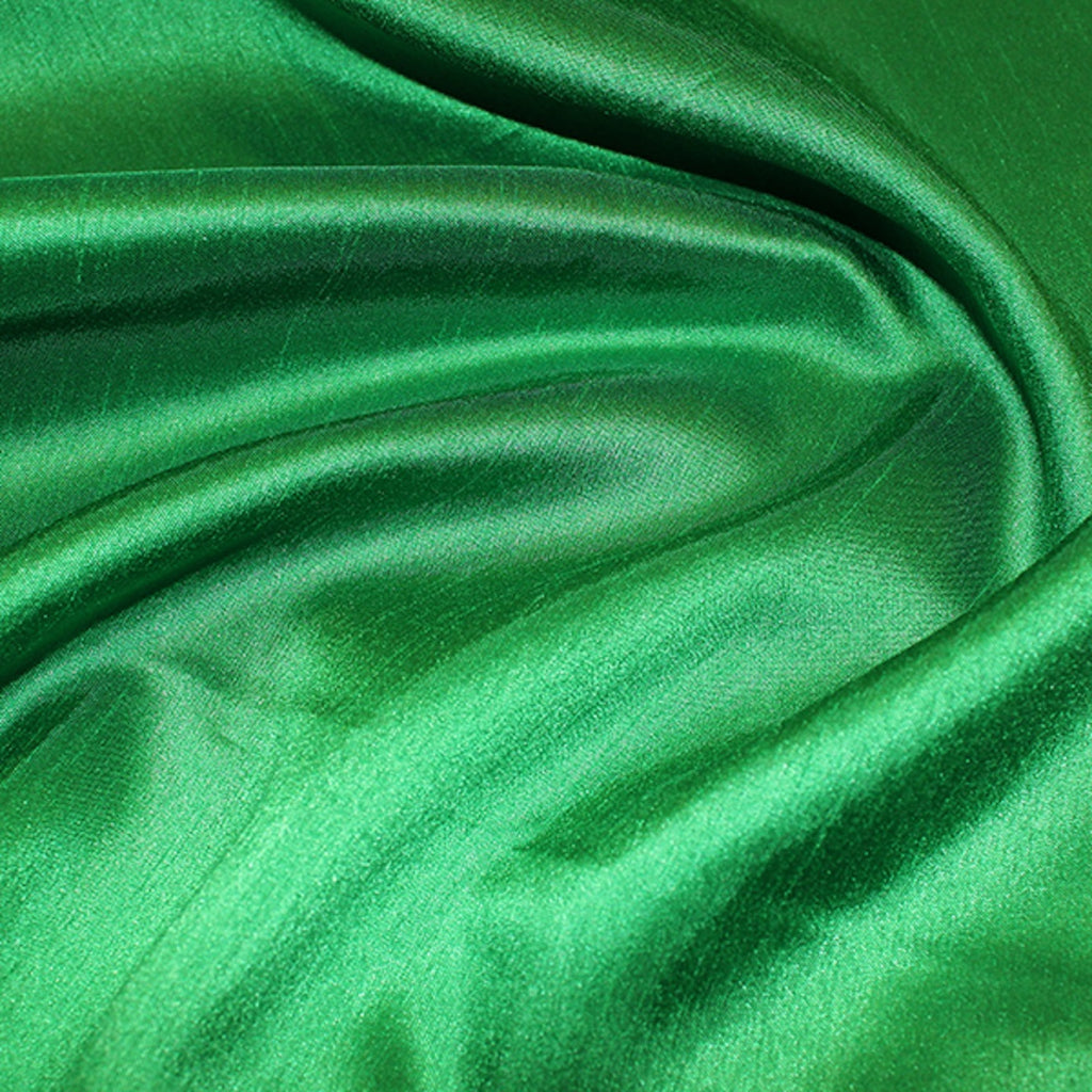 Bridal Fabric - Emerald Green Shantung Satin Fabric by The Metre 100% Polyester 147cm - 58" Wide