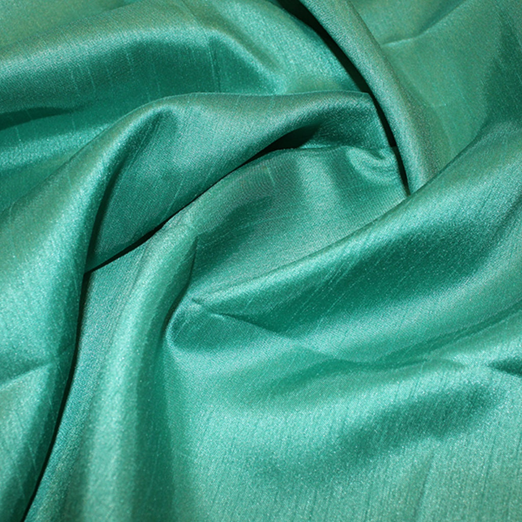 Bridal Fabric - Jade Green Shantung Satin Fabric by The Metre 100% Polyester 147cm - 58" Wide