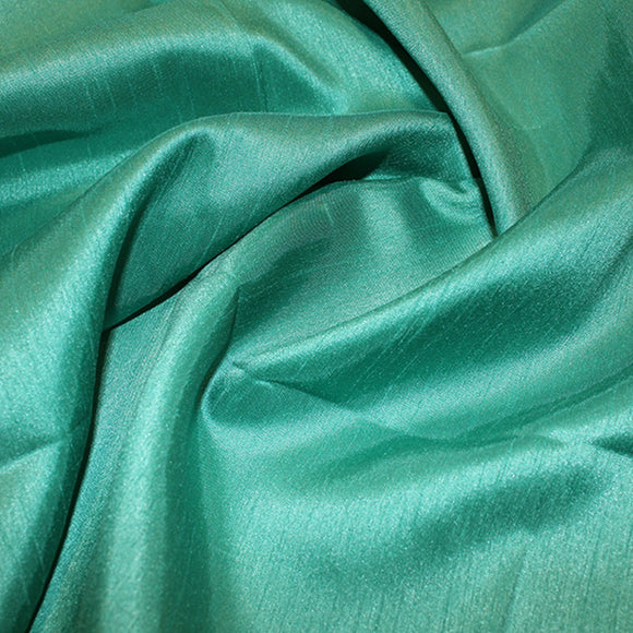 Bridal Fabric - Jade Green Shantung Satin Fabric by The Metre 100% Polyester 147cm - 58