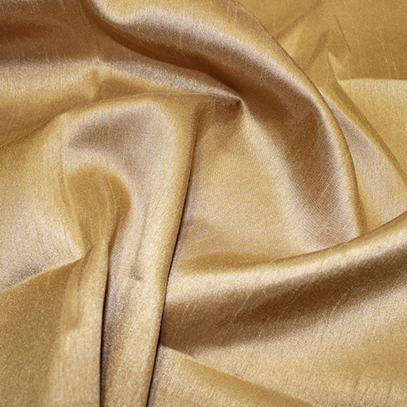 Bridal Fabric - Antique Gold Shantung Satin Fabric by The Metre 100% Polyester 147cm - 58