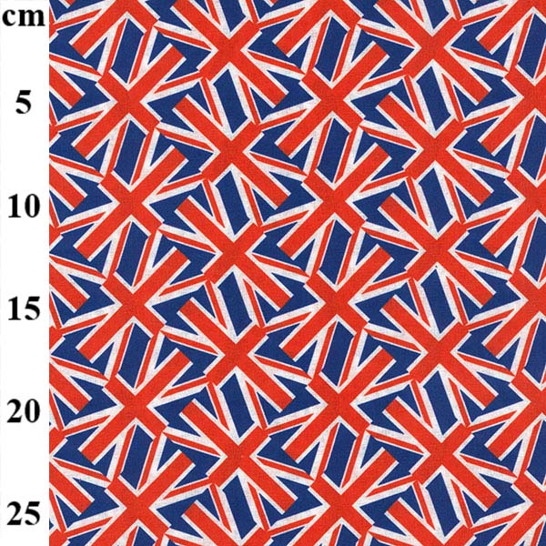 100% Cotton - Queens Jubilee Small Union Flags - Jack  - 60" / 150cm wide - John Louden Fabric