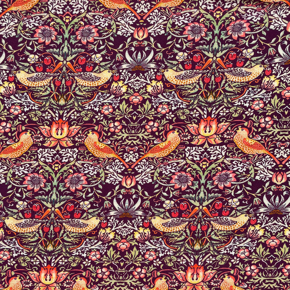 William Morris - Strawberry Thief - Damson Purple - Cotton Fabric