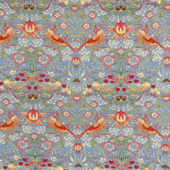William Morris - Strawberry Thief - Azure Blue - Cotton Fabric