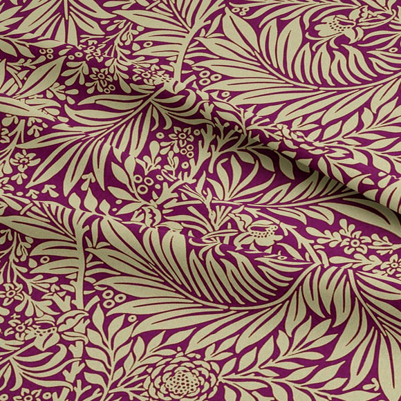 William Morris Fabric - Larkspur - Damson Purple - Cotton Fabric
