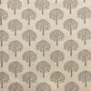 Upholstery Fabric - Cotton Rich Linen Look Material - Grey Mulberry Trees on Natural