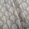 Upholstery Fabric - Cotton Rich Linen Look Material - Cream Mulberry Trees on Dove Grey
