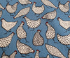 Cotton Fabric - Chickens on Copen Blue