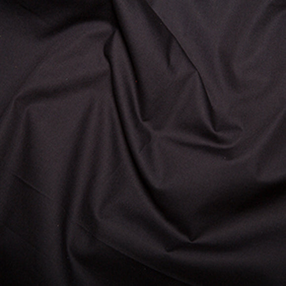100% Cotton Poplin Fabric - Plain BLACK - Craft Fabric Material