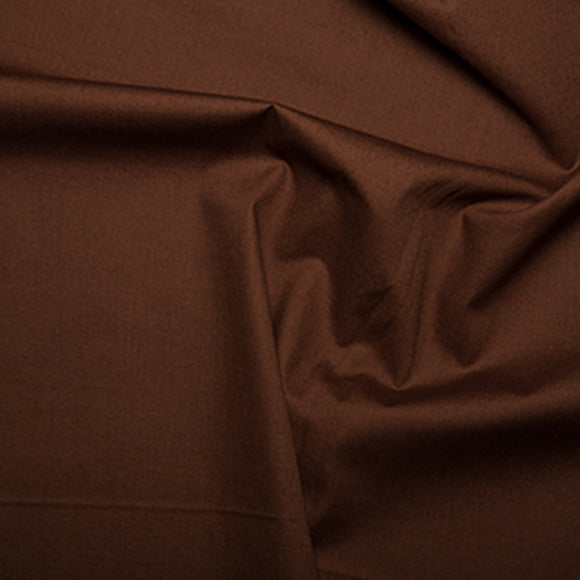 100% Cotton Poplin Fabric - Plain BROWN - Craft Fabric Material