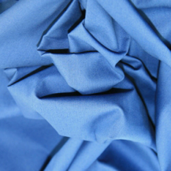 100% Cotton Poplin Fabric - Plain COPEN BLUE - Craft Fabric Material