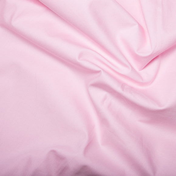100% Cotton Poplin Fabric - Plain LIGHT PINK - Craft Fabric Material