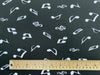 100% Cotton Poplin - Music Notes on Black