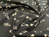 100% Cotton Poplin - Music Notes on Black