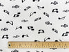 100% Cotton Poplin - Music Notes on White