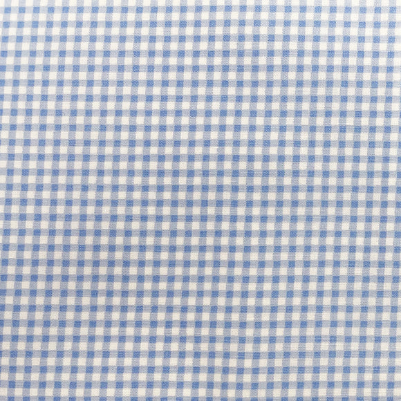 Cotton Fabric - Blue & White Small Gingham Check - Craft Fabric Material Metre