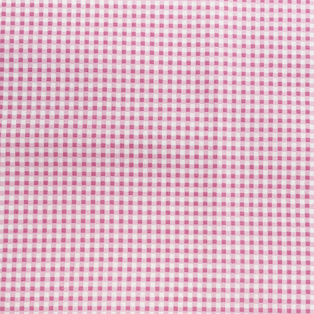 Cotton Fabric - Pink & White Small Gingham Check - Craft Fabric