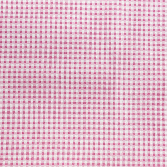 Cotton Fabric - Pink & White Small Gingham Check - Craft Fabric Material Metre