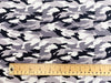 100% Cotton Poplin Fabric - Grey Arctic Camo Print