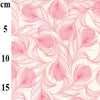 Cotton Poplin Fabric - Pink Feather Print on Ivory