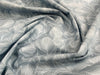 Cotton Poplin Fabric - White Feather Print on Grey