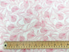 Cotton Poplin Fabric - Pink Feather Print on Ivory