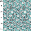Cotton Fabric - Chicken Hens Bird Print on Duck Egg Blue - Craft Fabric Material
