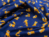 Childrens Fabric ~ Cute Fox Print on Navy Blue ~100% Cotton Poplin Prints