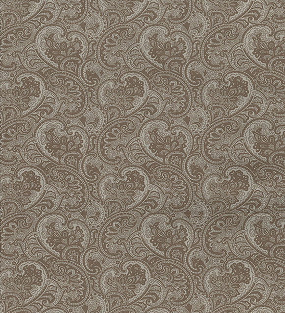 Cotton Poplin Fabric - Beige Paisley Print