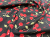 100% Cotton Poplin - Red Cherries on Black (CP0866BLA)