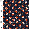 Childrens Fabric - Cute Fox Print on Navy Blue - 100% Cotton Poplin